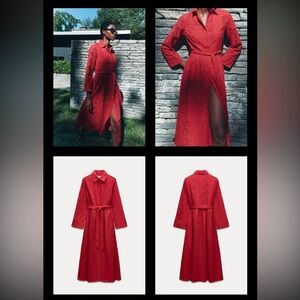 NWT Zara Collection embroidered shirt dress 100% cotton